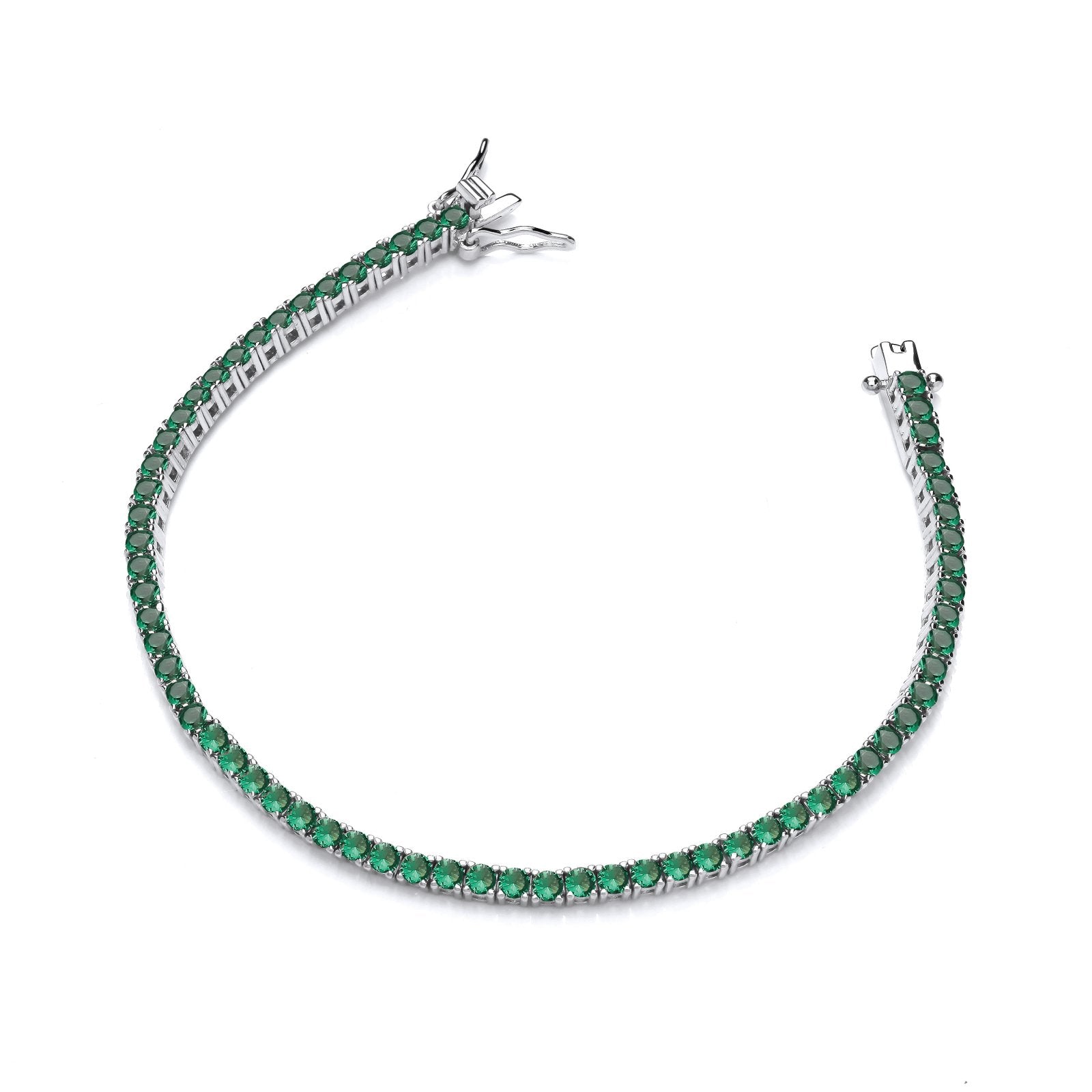Silver Green Cubic Zirconias Tennis Ladies Bracelet - Fine Bracelet - Certified Authentic – Luxury Jewellery by Imperi